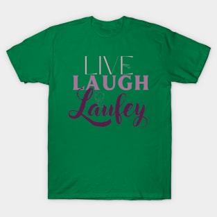 Live Laugh Laufey Pink and Purple T-Shirt